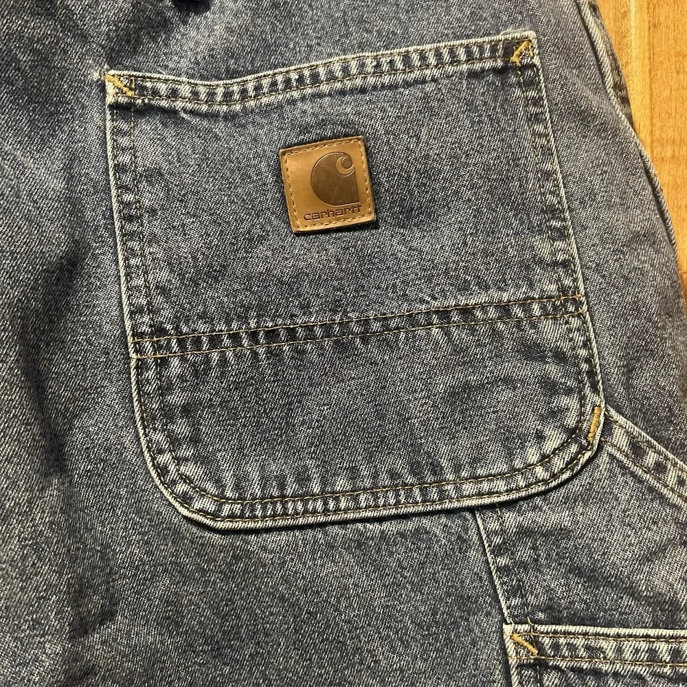 Carhartt Jeans Mens 44x32 Original Fit Carpenter‎ Baggy Medium Wash Denim Blue